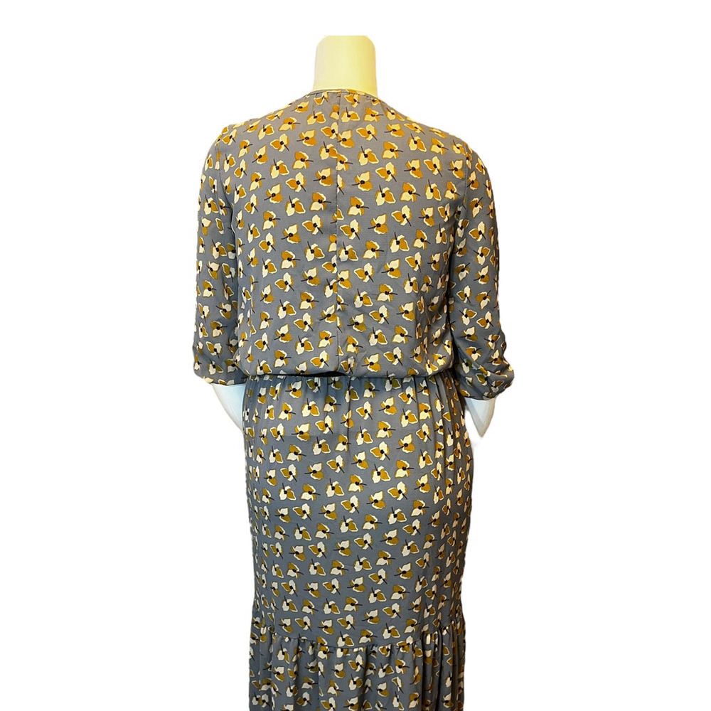 Kimika Made in Italy Floral Maxi Dress , Gray/Yellow Print, Size IT M (US 8) - Picture 14 of 16